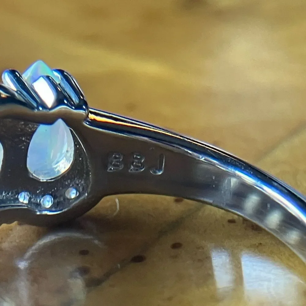 Natural Ethiopian Opal Sterling Silver Ring Size 5.75